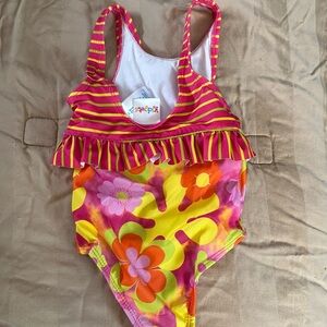 Pink, yellow, orange and green